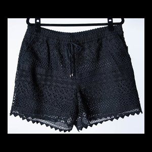 Lauren Ralph Lauren Womens Black Lace Drawstring Shorts Size 14 NWT